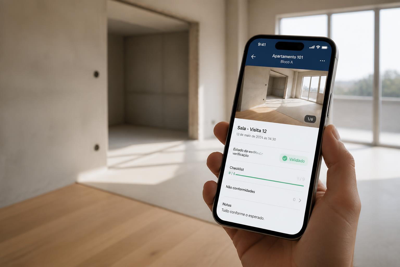 Mockup do Ponto de Obra em utilização numa obra